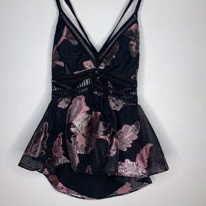 Floral Pattern Rebecca Taylor Tank Top